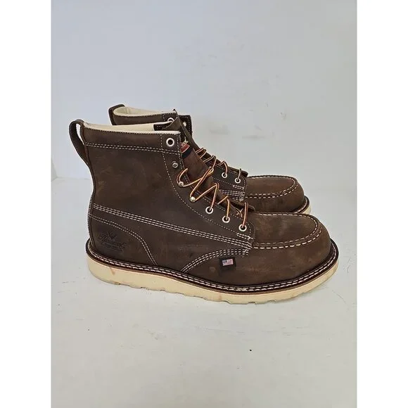 Thorogood Men's 6" Steel Toe Moc Toe Wedge Sole Boots (U.S.A.) 804-4575 11.5D - Picture 6 of 7